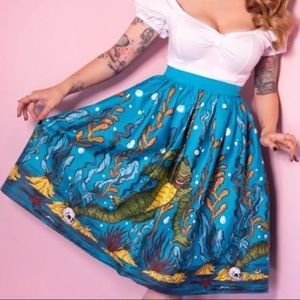 Swamp Monster print swing skirt (discontinued) - Vixen